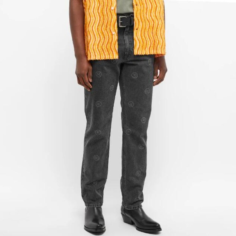 BNWT SS22 MARTINE ROSE ALL OVER LOGO JEANS XS